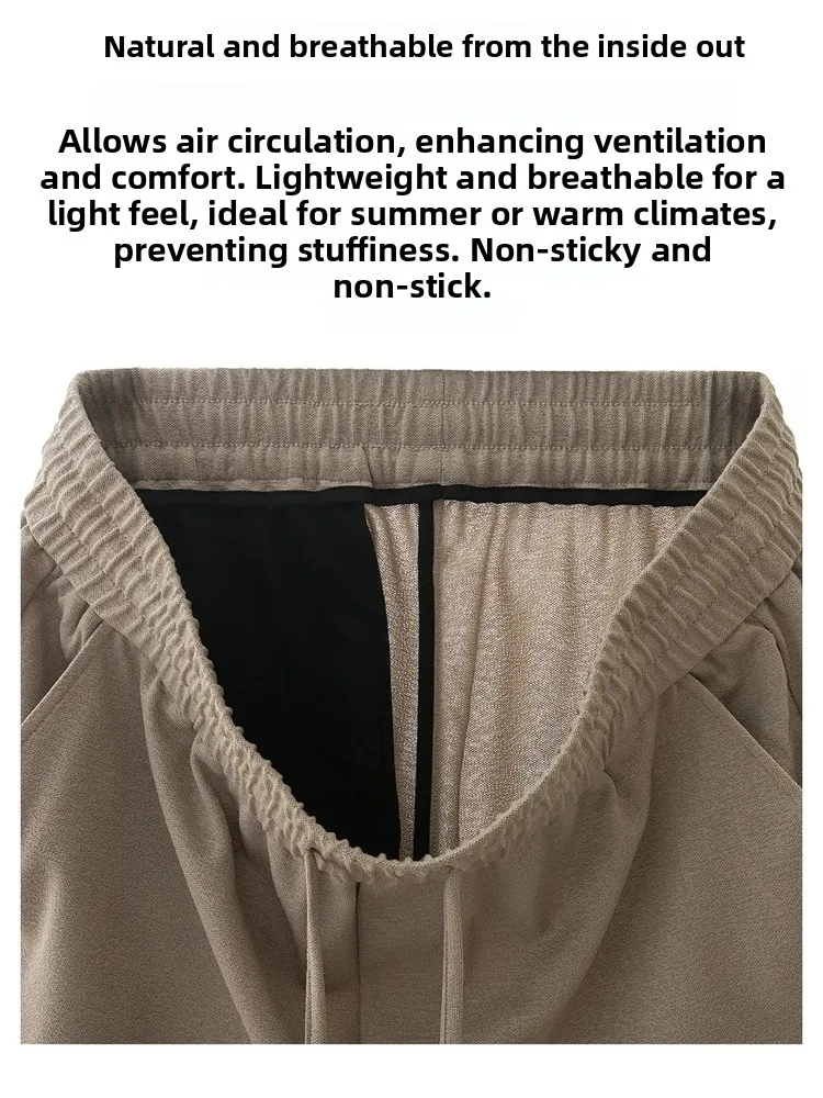 

Легкие дышащие мужские брюки Coolmax Qui Dry для гольфа, летние повседневные брюки свободного кроя, прямые брюки с эластичной резинкой на талии, длинные брюки