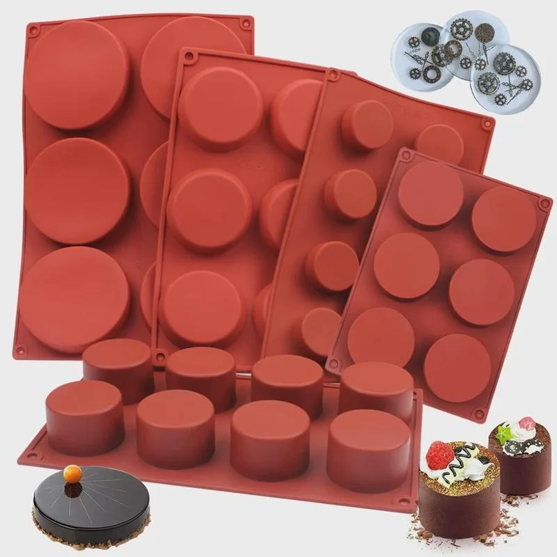 Molde Redondo de Silicona para Jabón, Herramienta para Hacer Jabón Artesanal, Molde de Silicona para Pastel de Chocolate y Velas, Fácil de Desmoldar y Reutilizable