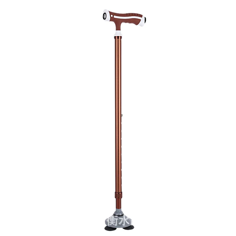 Aluminum alloy crutches with lights can be adjusted for the elderly crutches with one foot and three feet walking aid