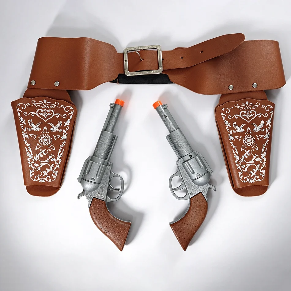 Medieval Cosplay Outfit Set Cowboy Holster Hat Toy Gun Cowboy Gun Belt Holster Clothing Accessories Christmas Masquerade Props