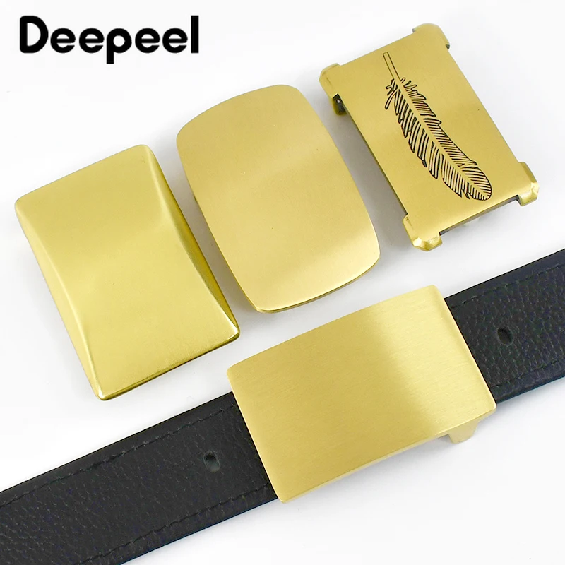 1Pc 40mm Pure Brass Belt Buckle Men\'s Copper Belts Head for  37-39mm  Casual Jeans Waistband DIY Leather Crafts Accessories