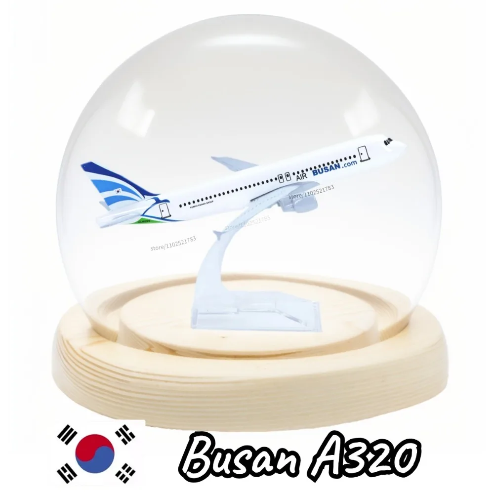 

Diecast Metal Aircraft Replica with Clear Glass Sphere Case, 1:400 Scale Aviation Plane Model Collectible Figure Miniature Toy