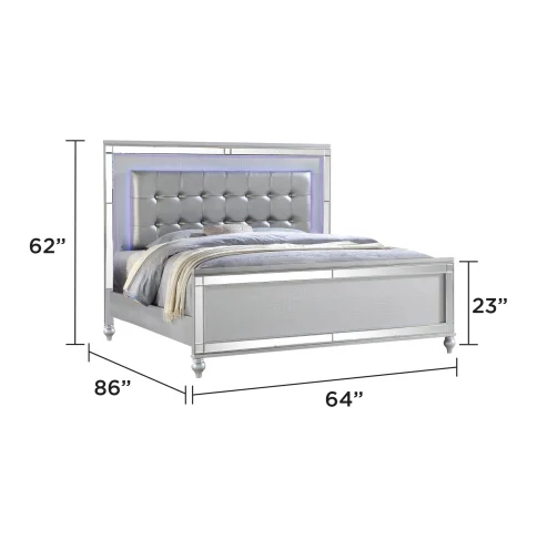 ！@Modern King Size Bed 5-Piece Bedroom Furniture Set Wooden Upholstered Nightstand Dresser Mirror & Chest for Living Room