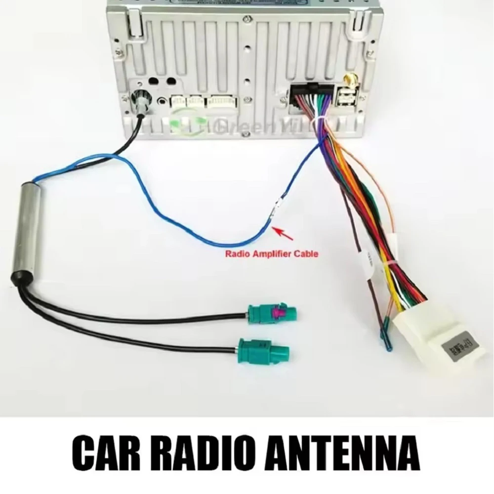 Autoradio-Antenne AM/FM Audio Radio Signalverstärker Dual Fakra zu DIN RF Radio Antenne Antennenadapterkabel für VW Audi Skoda – Detail 3