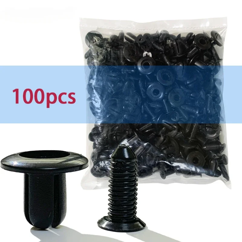 50/100pcs 8mm Plastic Rivets Fasteners Screw Car Bumper Fender Black Rivet Car Fastener Clips