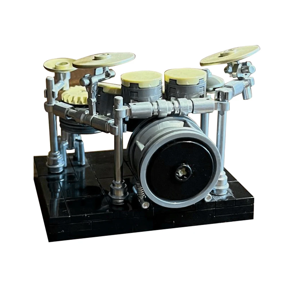 MOC Music Group Band Drumset with Rack-System Building Block set Play Drum  Education DIY Brick Toys For Children Birthday Gift