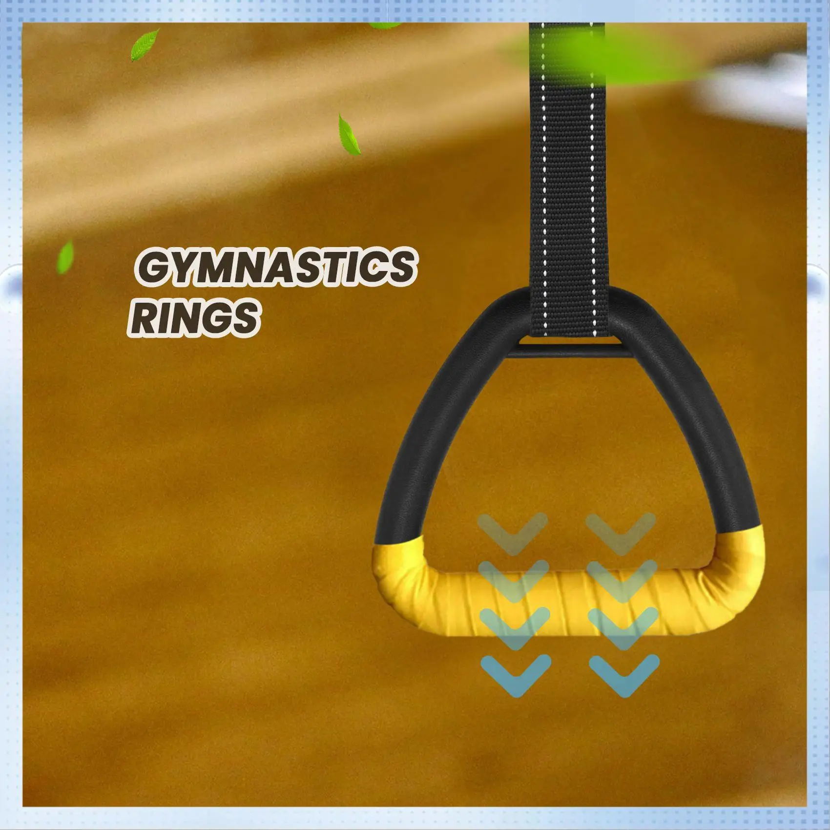 

ABHQ-2Pcs Gymnastic Ring Portable Gymnastic Ring Gym Shoulder Strength Home Fitness Training Equipment