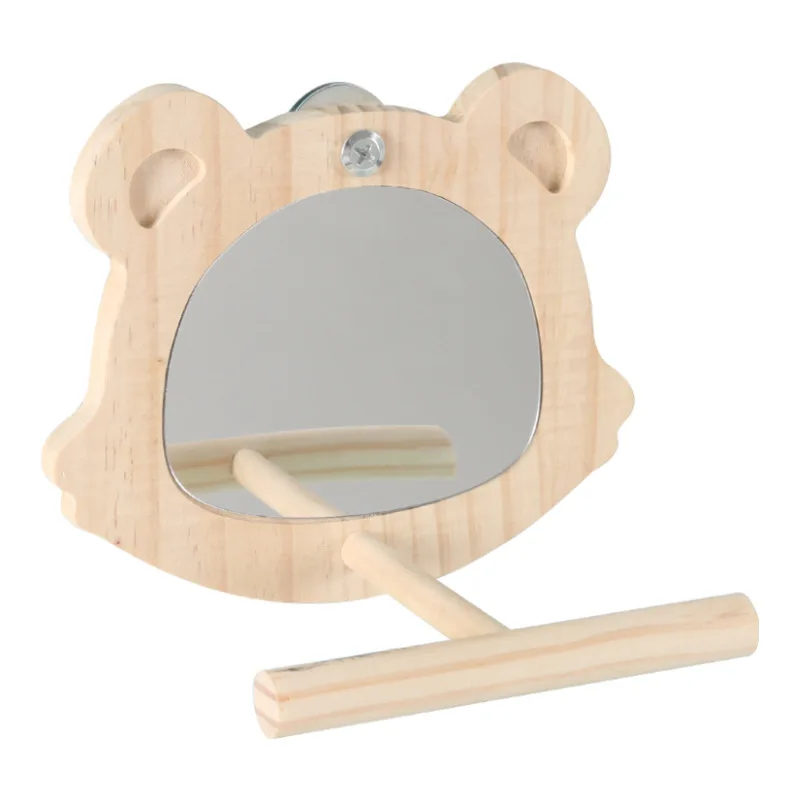 Conure Cockatiel Lovebirds Finches Canaries Enrichment Gift Small Bird Cage Toy Bird Mirror with Perch for Parakeets
