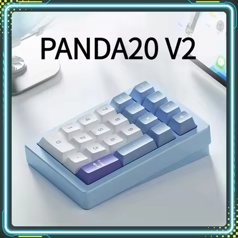 PANDA20 V2 Numeric Keyboard Kit Hot-Swap RGB CNC Aluminum Alloy Custom Wireless Tri Mode Digital Mechanical Keypad PC Accessory