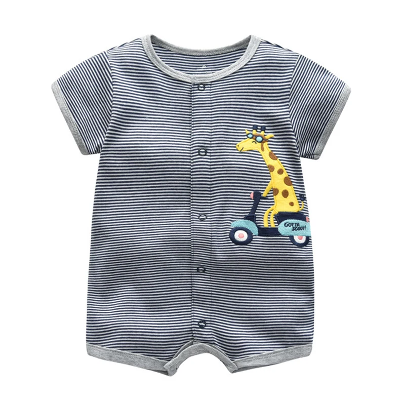 3PCS/Lot Newborn Baby Boy Girl Clothes Soft Cotton Cartoon Printed Baby Romper Summer Short Sleeve Jumpsuit Infant Bebe Clothes