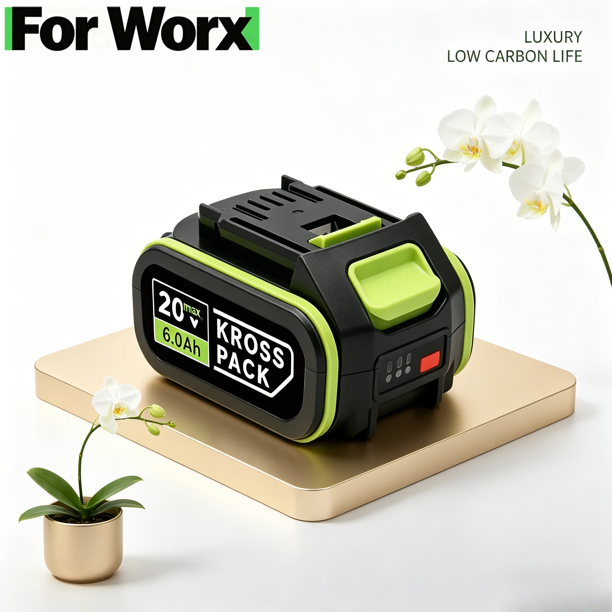 

Upgraded Fast Charging For Worx 20V Battery 6.0Ah 8.0Ah 18650 Li-ion Battery for Worx 20V Cordless Power Tools