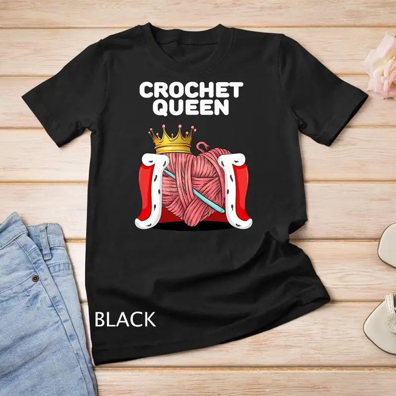 

Crochet Queen Womens Crochet Tshirt Girls Crochet T Shirt Unisex T shirt