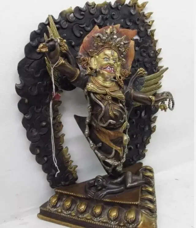 11 التبت الأرجواني الأحمر النحاس المذهبة Vajrakila Vajrapani Vajrakilaya Mahakala بوذا