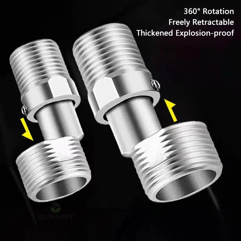 304 Stainless Steel Eccentric Screw Corner 360° Rotation Freely Retractable Thickened Angled Curved Foot for Faucet Adapter