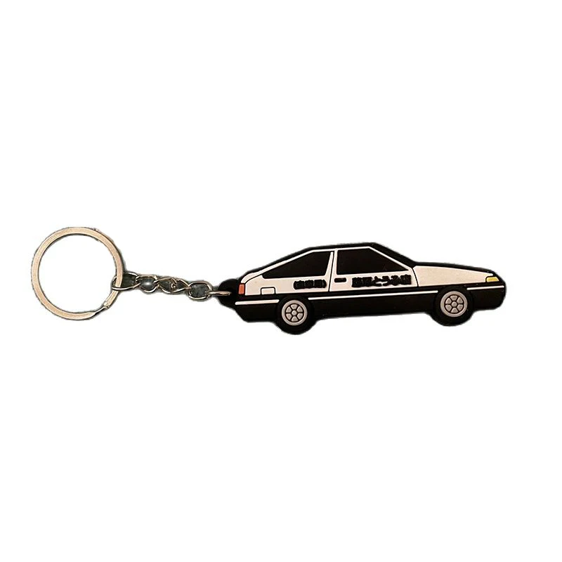 

Car Styling JDM AE86 Rubber Car Model Keyring Fujiwara Tofu Shop Initial D RACING Performance Car Keychain JDM Accessories