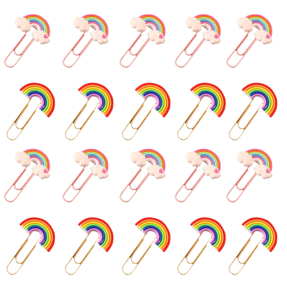 

20 Pcs Jumbo Paper Clips Rainbow Decorative Unique Novelty File Office Cute Colorful