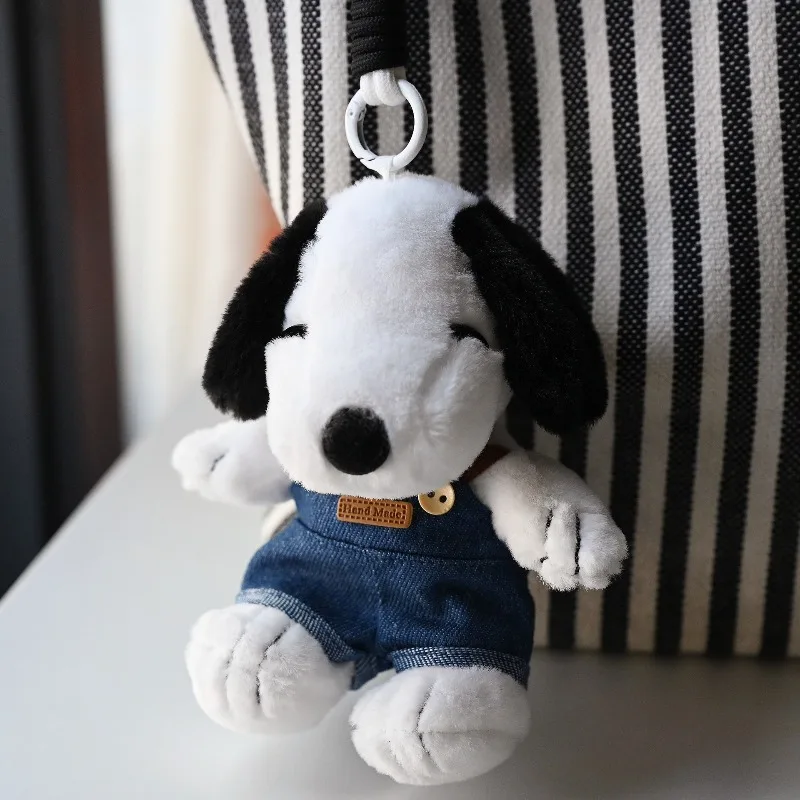 New Snoopy Kawaii Retro Cowboy Plush Doll Bag Pendant Key Cartoon Creative Car Key Accessories Children's Birthday Gift