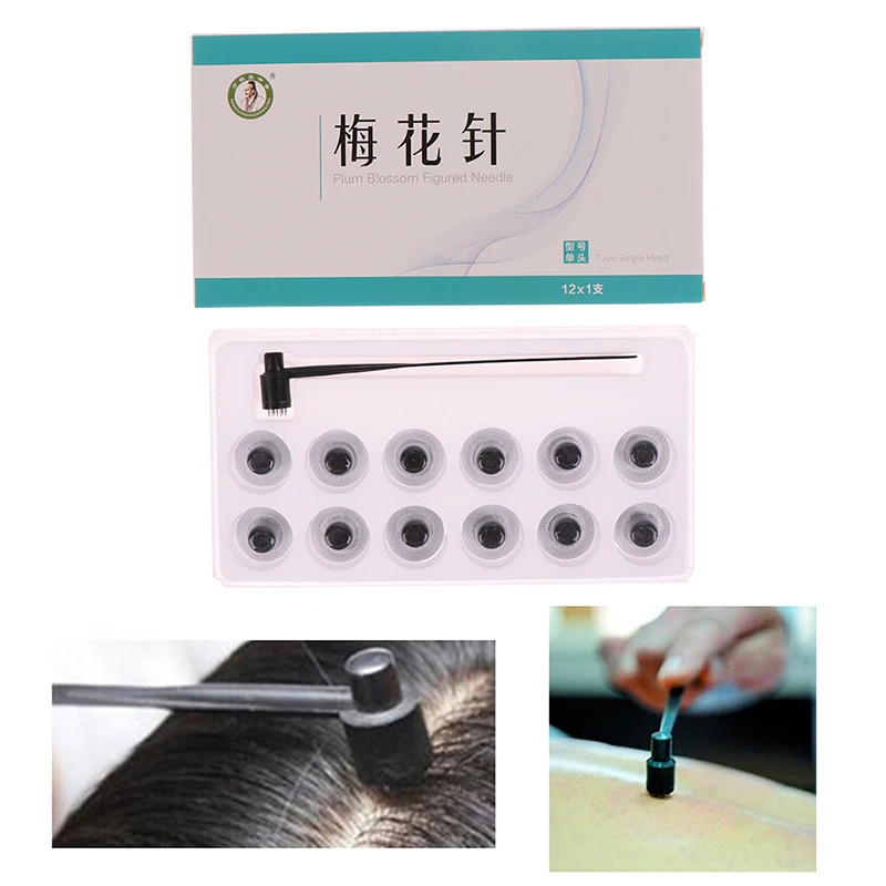 Plum Blossom Needle Skin Needle Seven Star Needle Blood Needle Cupping Acupuncture  With 12 Replacable Head Skin Needle