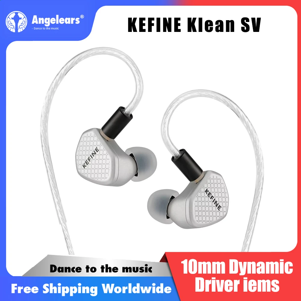 Écouteurs intra-auriculaires filaires KEFINE Klean SV 10mm DLC avec diaphragme dynamique, boîtier métallique et connecteur détachable 0,78 mm 2 broches