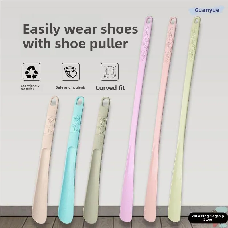 Japanese Style Super Long Handle Shoe Horn Home Use Elderly Long Shoe Scraper Wear Assistance Long Handle Shoe Lifter