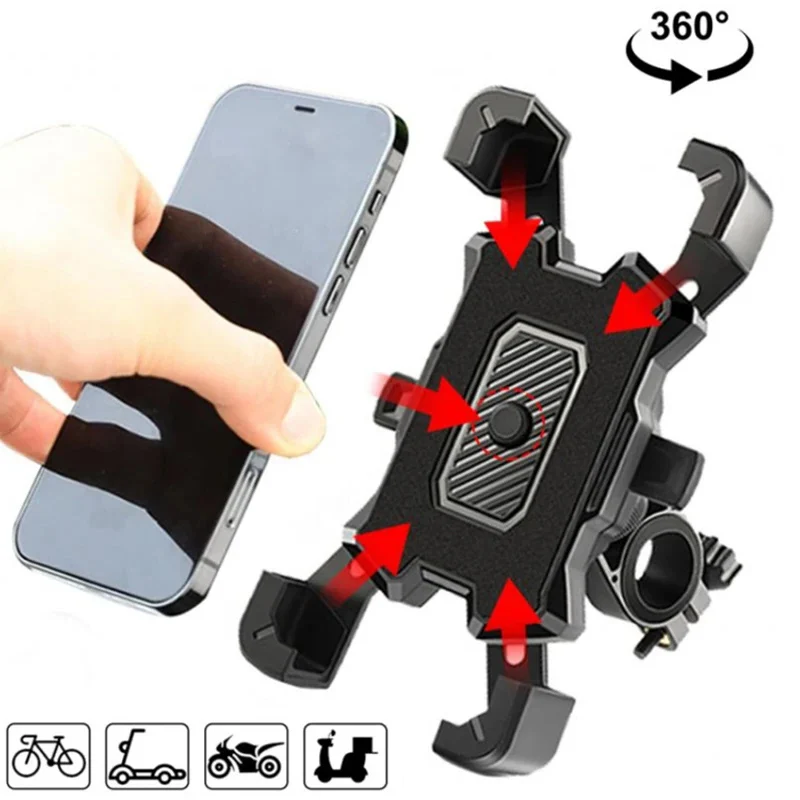 360° Rotation Bicycle Universal Phone Holder MTB Bike Handlebar GPS Mobile Phone Holder Stand Auto Lock Bike Phone Clip Bracket