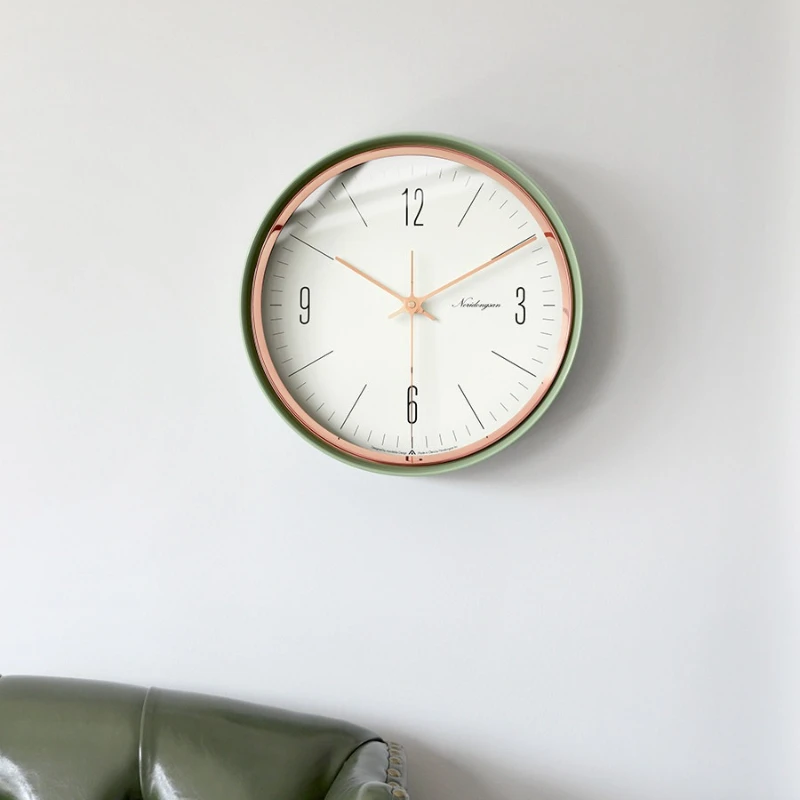 Modern Minimalist Metal Wall Clock No Drilling Home Silent Clock Easy Clean Accurate Hanging Clock for Living Room Kitchen Decor