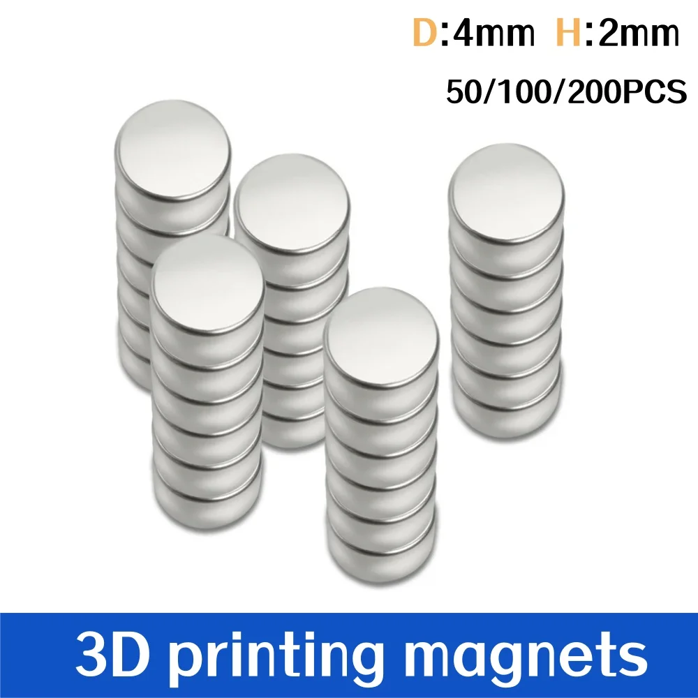 3D Printers Accessories For Bambu Lab 3D Printer 4x2mm Powerful Circular Magnet 3D Printing Magnets DIY Creative Model Component