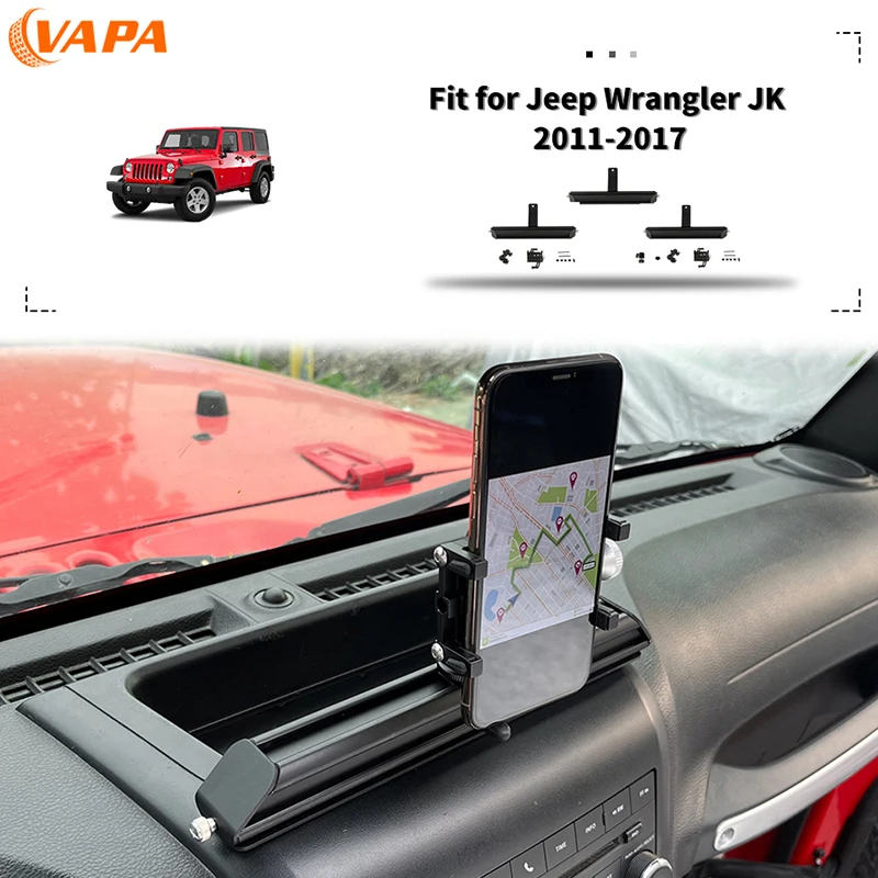 

Metal Center Console Multi-functional Cellphone Holder Mount Bracket for Jeep Wrangler JK 2011-2017 Interior Accessories