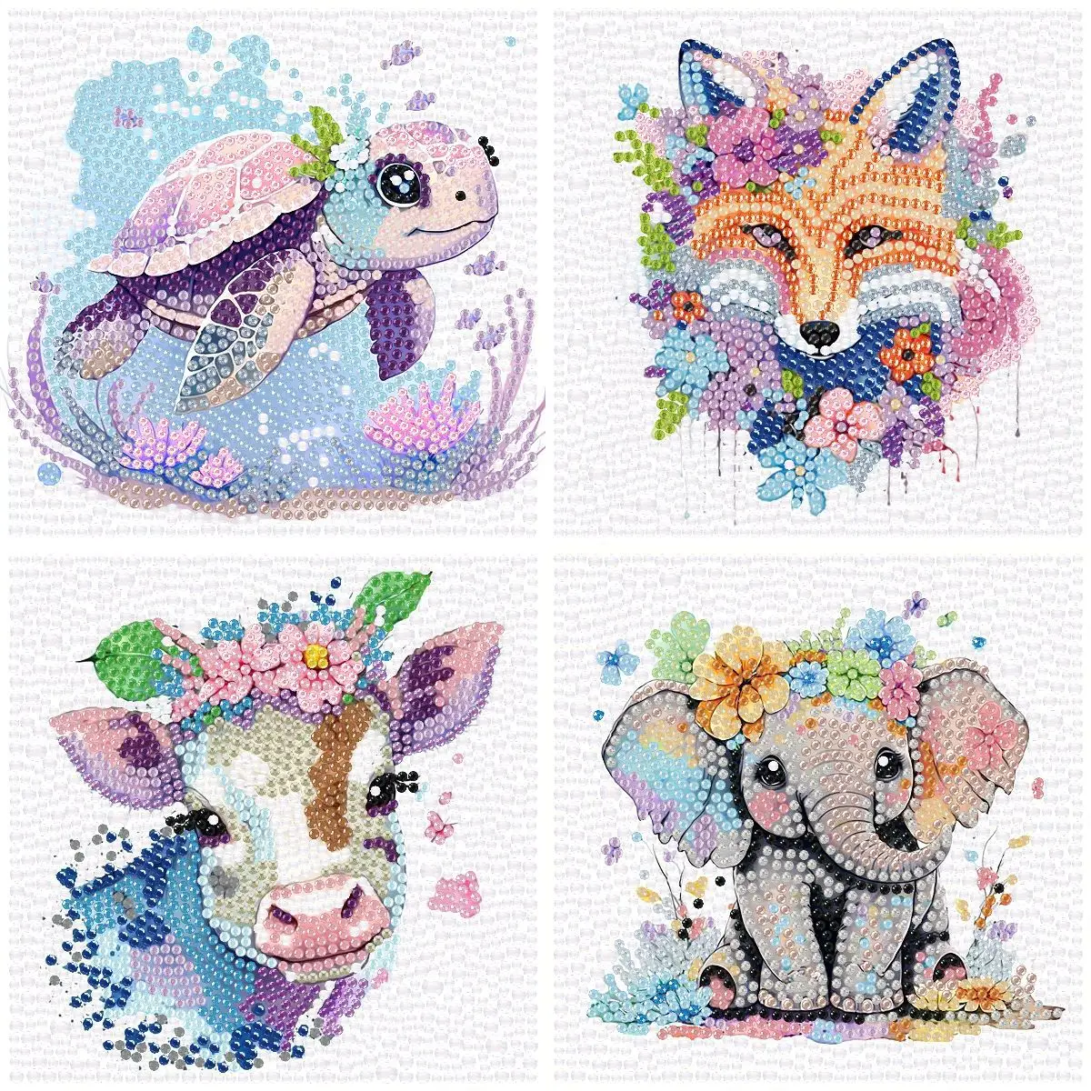 5D Diamond Paint Cartoon Animal No Frameles Stick Full Drills Embroider Room Decoration Draw Handiwork semi - finished 18*18cm