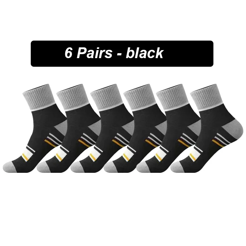 6Pairs Men Socks Breathable Cotton Sports Stockings Men Socks Comfortable Sweat Absorption Deodorant Business Sox High Quality