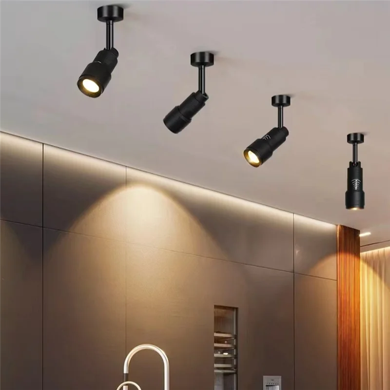 HLZS-Spotlight With Zoom Function 7W Ceiling Mounted Spotlight Adjustable 10°-60° Narrow Angle 3000K Light