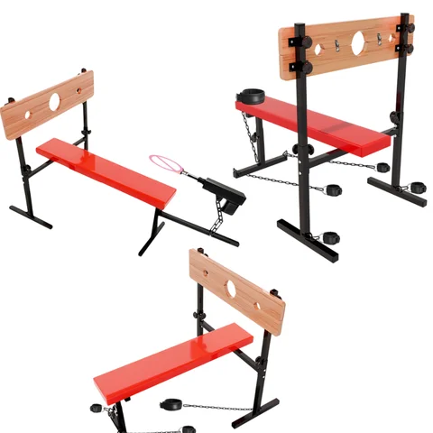 Advanced BDSM Bondage Equipment Adult Sex Furniture Wooden Stocks Padded Bench With Secure Locking Cuffs For Deep Control Play