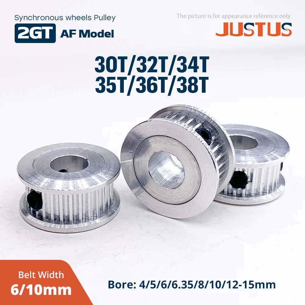 2GT-30T 32T 34T 35T 36T 38T Timing Pulley Bore 4mm/5mm/6mm-15mm Part For GT2 Width 6/10mm Timing Belt 3D Printer CNC Parts