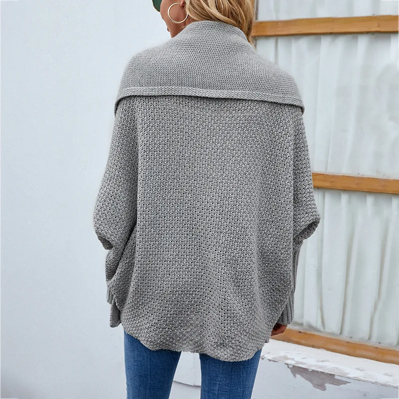 Cardigan Women Sweater Bat Sleeve Solid Knit Coat Streetwear Jumpers Jacket Casual Knitwears Cardigan Traf Autumn Winter Clothes