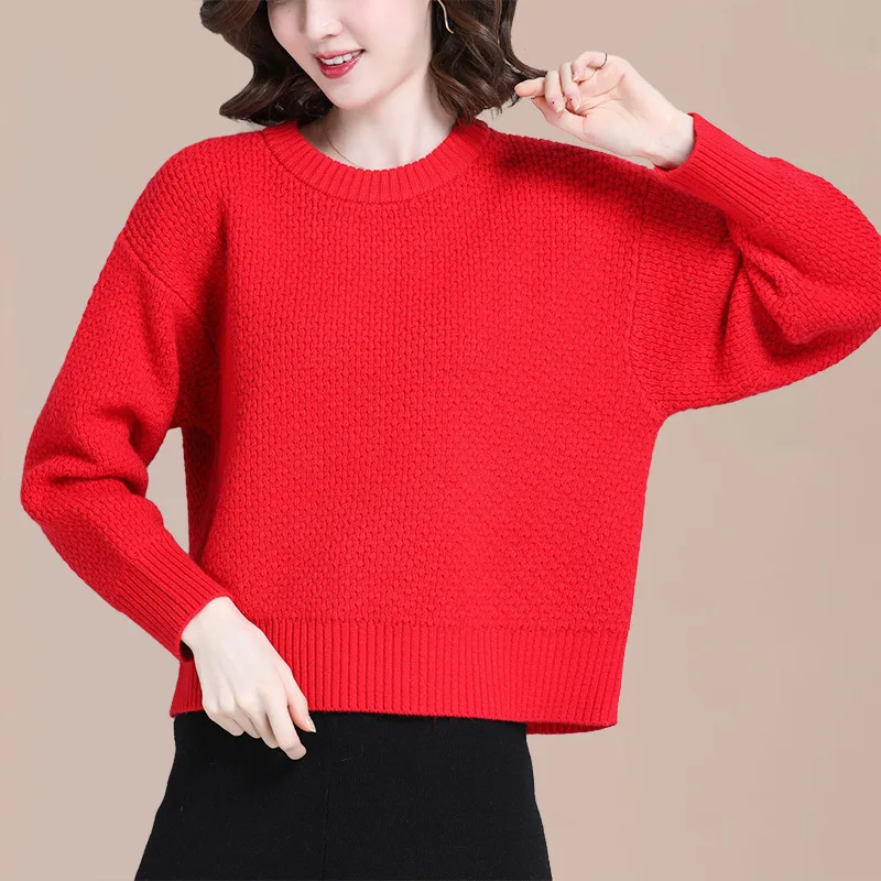Casual Short Tops Female Fashion Knitwear Woolen Sweater For Women Spring Autumn Pullovers Jumper Loose Style Crop Blouse
