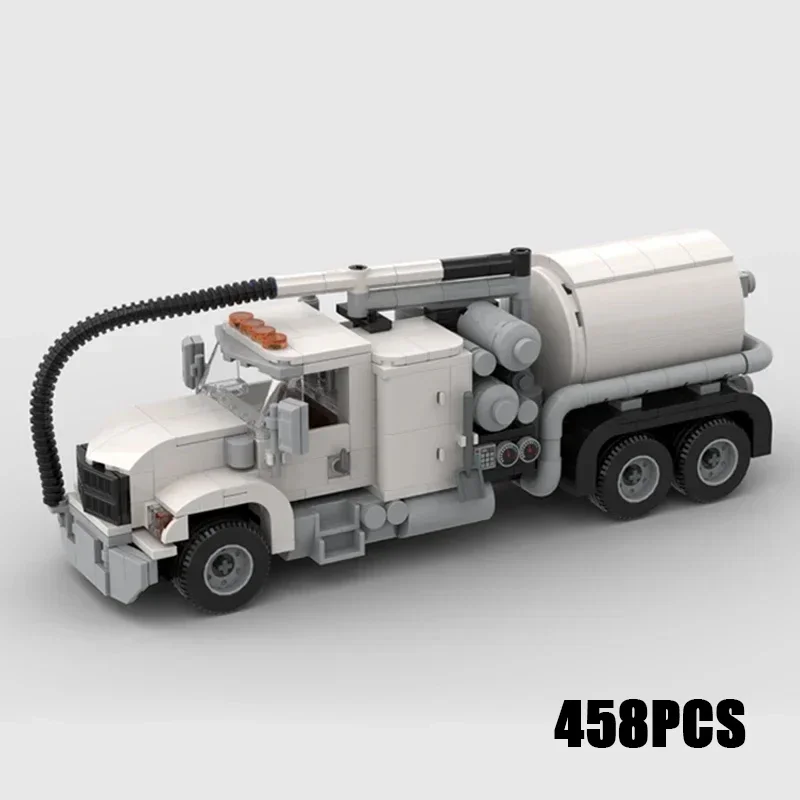 City Car Model Moc Building Bricks Construction Site HydroVac Truck Technology Blocks Gifts Christmas Toys DIY Sets Assembly