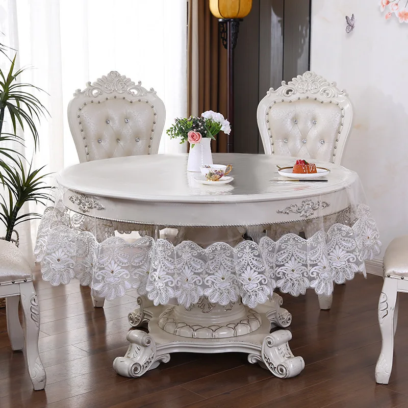 

European Style Round Table Cloth for Household Use Waterproof Heat-resistant and Washable Tablecloth Round Coffee Table Cloth