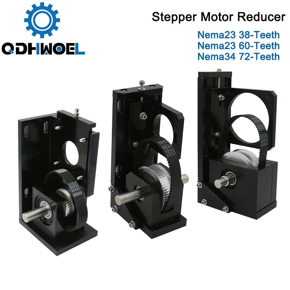 QDHWOEL Stepper Motor Reducer Nema23 38-Teeth/ Nema23 60-Teeth/ Nema34 72-Teeth for CO2 Laser Cutting and Engraving Machine