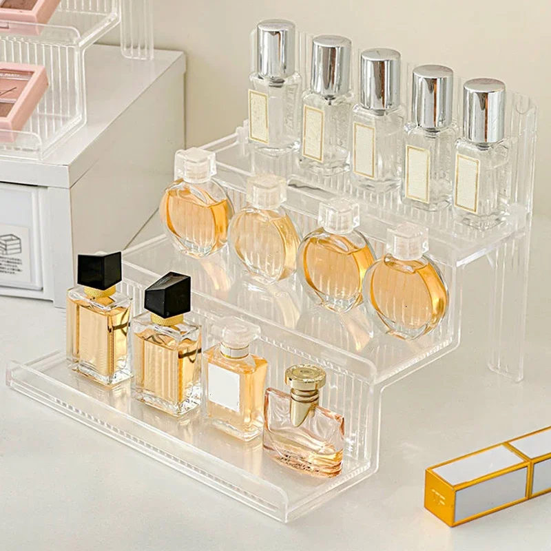 1-5 Tie Cosmetics Storage Rack Acrylic Perfume Organizer Box Transparent Jewels Display Holder Makeup Toys Organization Gift box