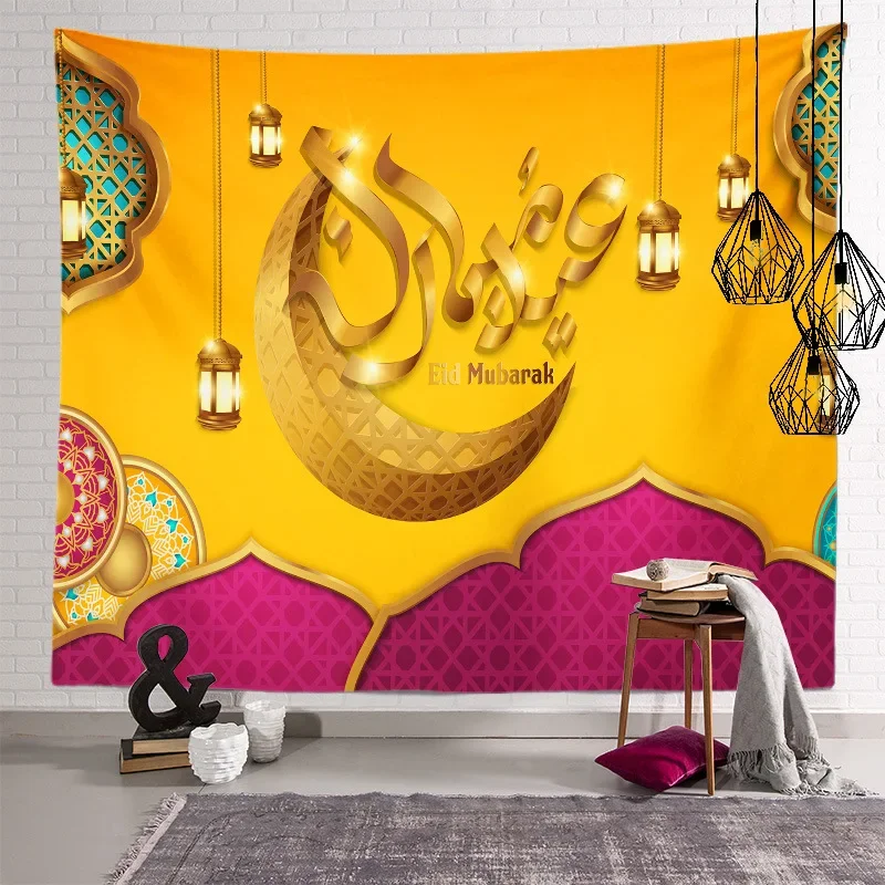 Home Ramadan Decoration Moon Background Cloth Wall EID Mubarak Decor Ramadan Kareem Islamic Eid al-Fitr Ramadan Decoration