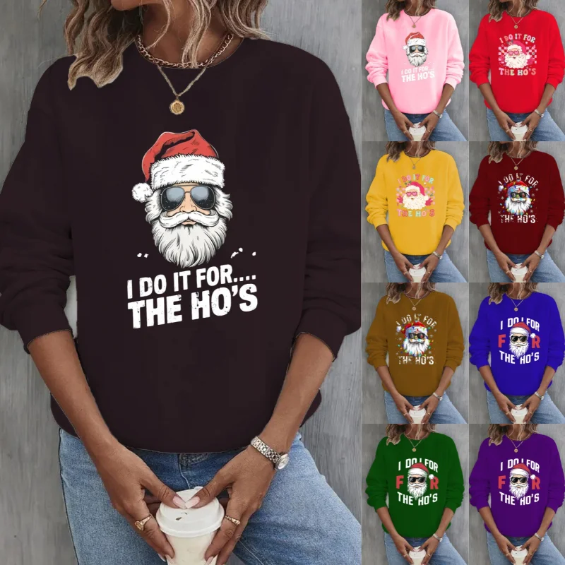 

Рождественская ветрозащитная женская толстовка с капюшоном I Do It for The Hos, теплая толстовка с капюшоном и длинными рукавами с круглым вырезом, уличная женская одежда
