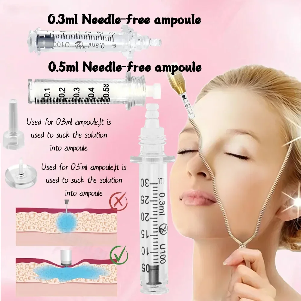 

0.3ml 0.5ml Disposable Sterile Ampoule Head for Hyaluron Pen Hyaluronic Acid Gun Atomizer Anti-wrinkle for Lip Filler Lifting