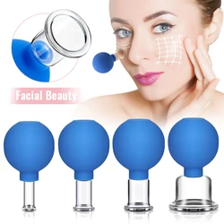 Massagem de borracha copos de corpo de vidro cupping vácuo anti celulite ventosa massageador para ferramentas de levantamento de pele facial