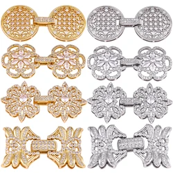 Juya DIY Needlework Beads Jewelry Accessories 18K Gold Silver Plated Decorative Flower Connector Fastener Hook Clasps Supplies