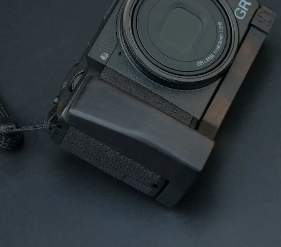 Empuñadura de madera hecha a mano, soporte de placa en L para cámara Ricoh GR III GR3 GRIII