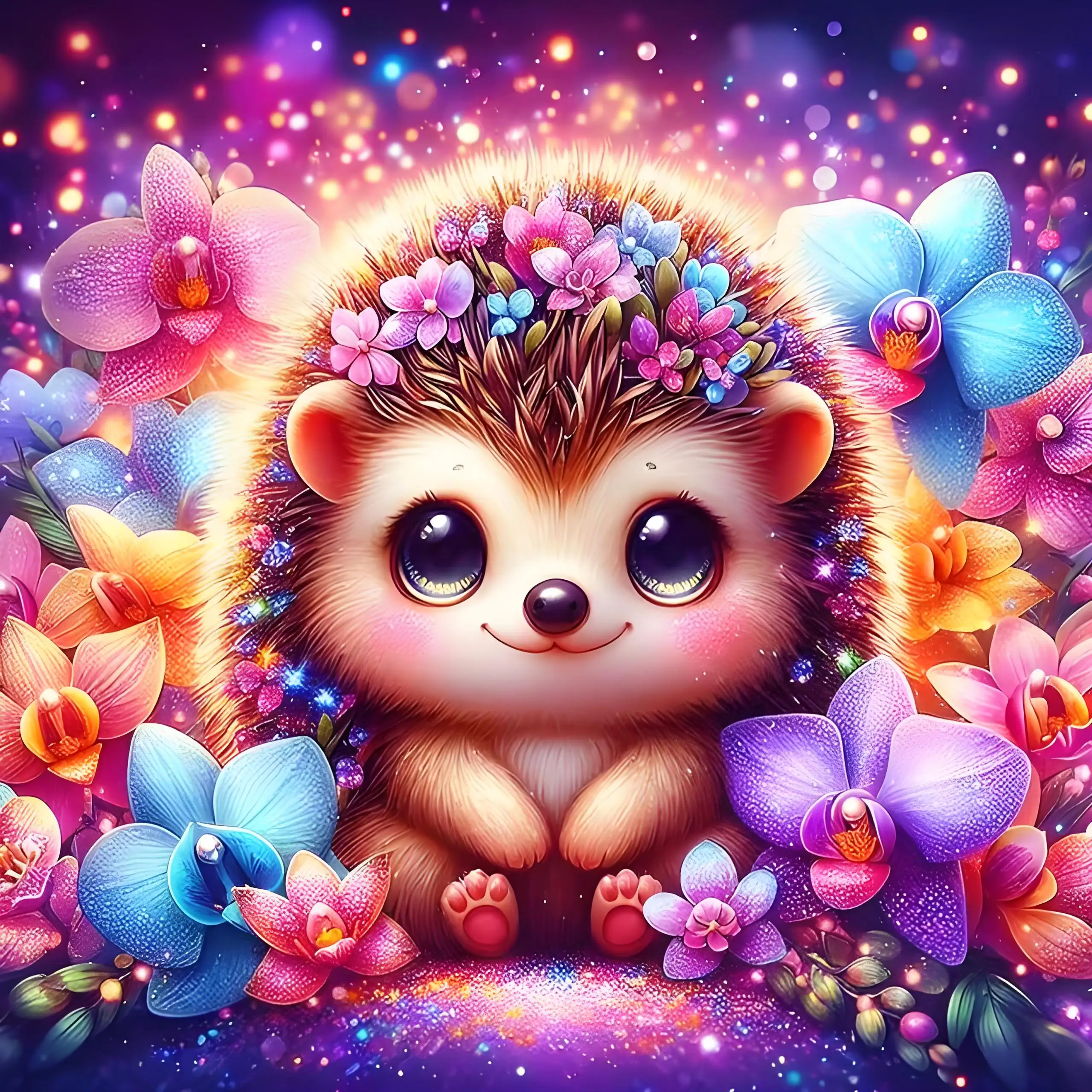 SDOYUNO Diamond Painting 5d Hedgehog Animal AB Drill Cross Stitch Kits Needlework Handicrafts Embroidery Wall Decorative