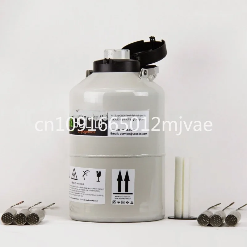 U.S. Solid 6 L Liquid Nitrogen Container Cryogenic LN2 Cattle Semen Tank Dewar with Straps 6 Canisters 60 days