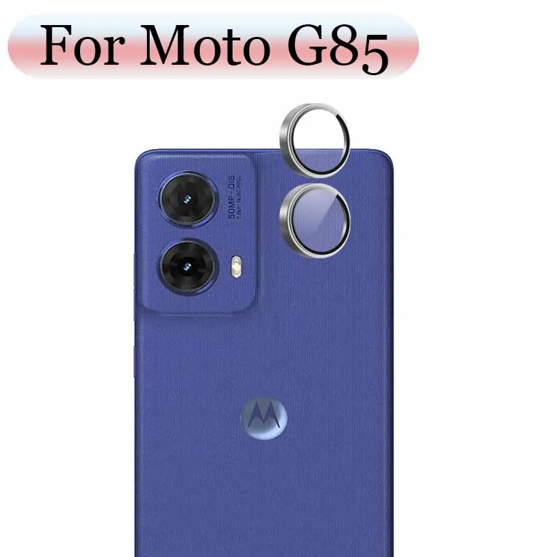 

Matel Ring Camera Protector For Motorola Moto G85 Camera Glass Lens Protector 3D Design High-quality