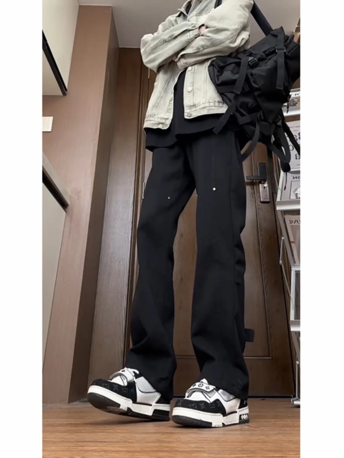 

Мужские летние тонкие джинсы Bla Elastic с прямыми штанинами на пуговицах, с высокой талией, зауженные, слегка расклешенные