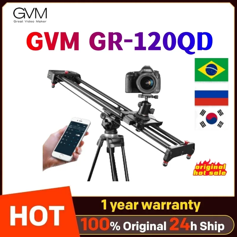 GVM GR-120QD 120cm/GR-80QD 120cm 80cm Motorized Camera Slider Track Slider Dolly Stabilizer Panoramic for Camera Smartphones